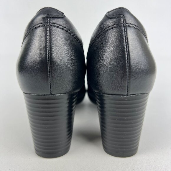 Clarks Womens Black Block Heel Zip Bootie Shootie Ankle Boot Comfort size 8.5 - Picture 4 of 16